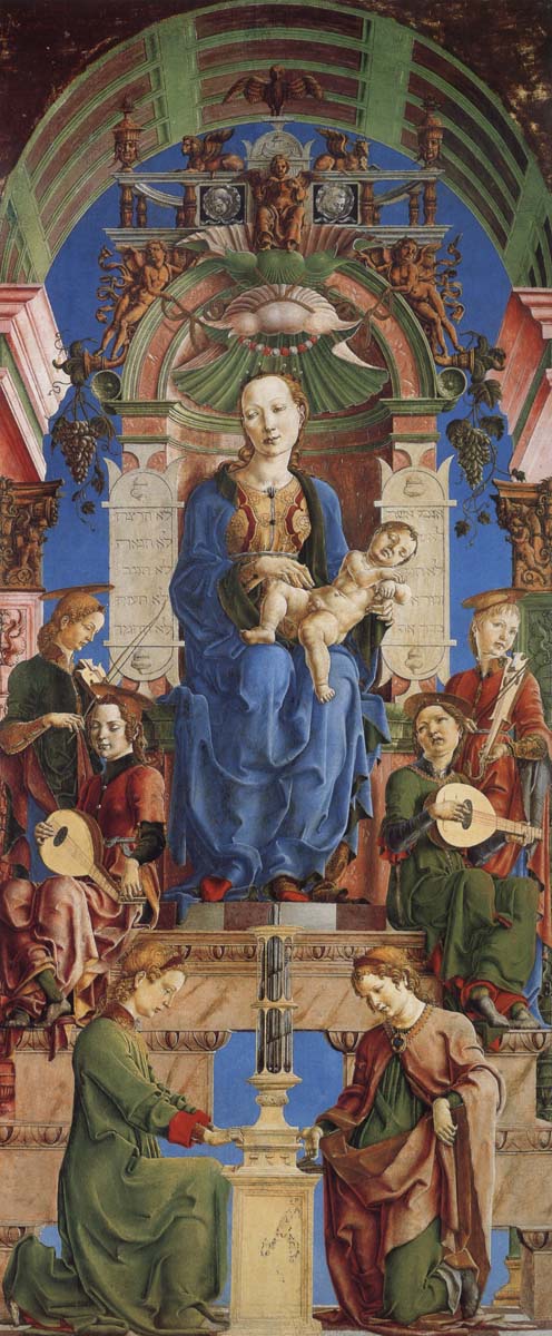 The Virgin and Child Enthroned with Angels Making Music